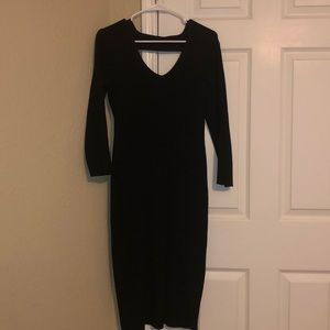 Black fitted long sleeve dress